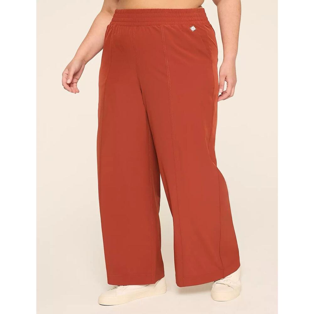 Livi Lane Bryant Woven Relaxed Straight Pants Burnt‎ Orange Travel Womens 30/32